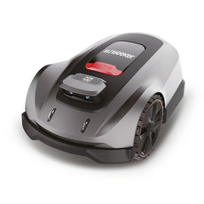 Der schwarz-graue Sunseeker V3+ Mähroboter verfügt über präzise Rasenpflege mit fortschrittlicher RTK-Navigation und trägt das Sunseeker-Branding auf weißem Hintergrund.
