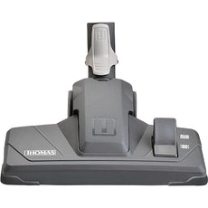 Eine gelbe THOMAS Perfect Air Animal pure Düse mit verstellbaren Einstellungen und einem rechteckigen Sockel, konzipiert für beutellose Staubsauger mit Wasserfiltersystem - ideal zum Entfernen von Tierhaaren auf verschiedenen Bodenoberflächen.