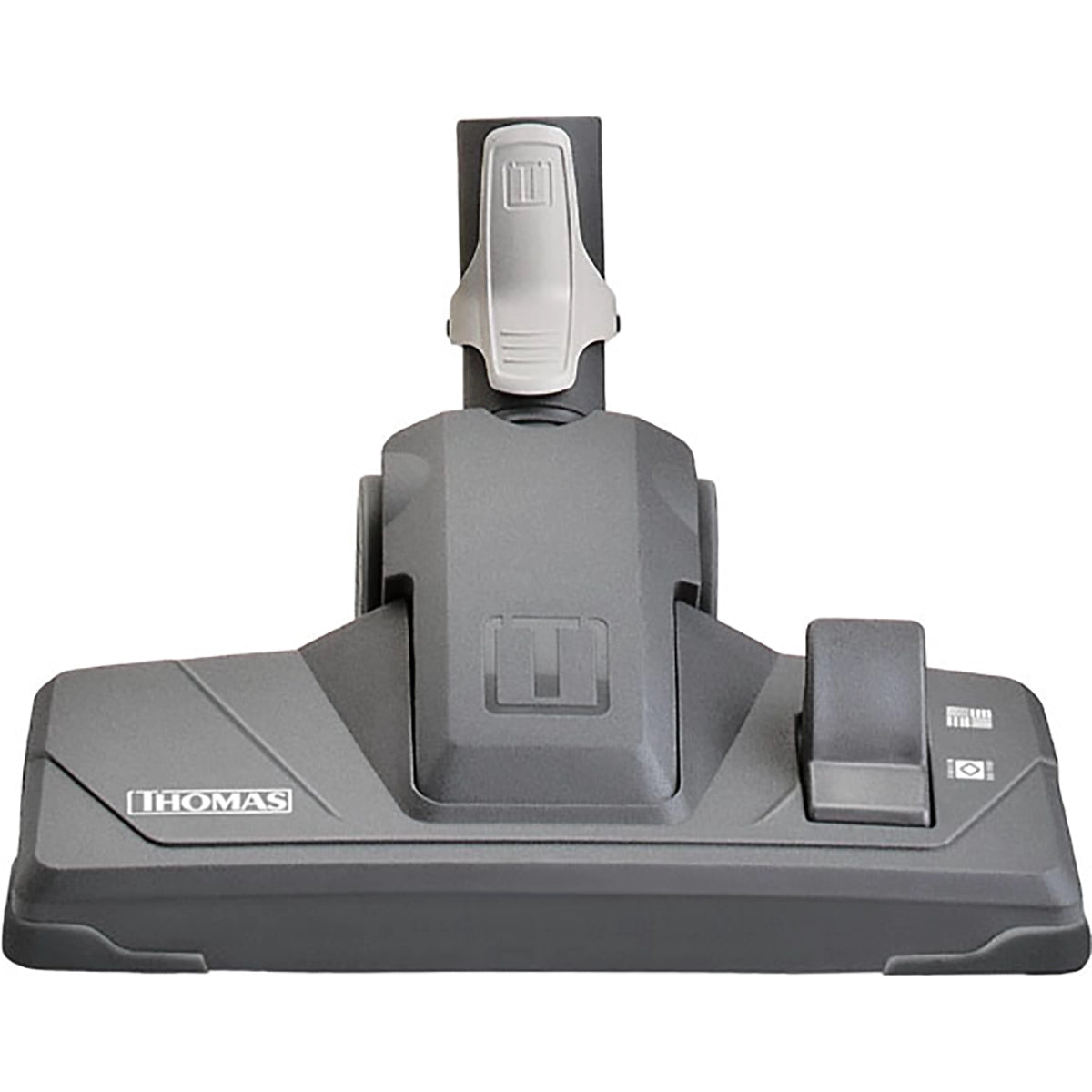 Eine gelbe THOMAS Perfect Air Animal pure Düse mit verstellbaren Einstellungen und einem rechteckigen Sockel, konzipiert für beutellose Staubsauger mit Wasserfiltersystem - ideal zum Entfernen von Tierhaaren auf verschiedenen Bodenoberflächen.