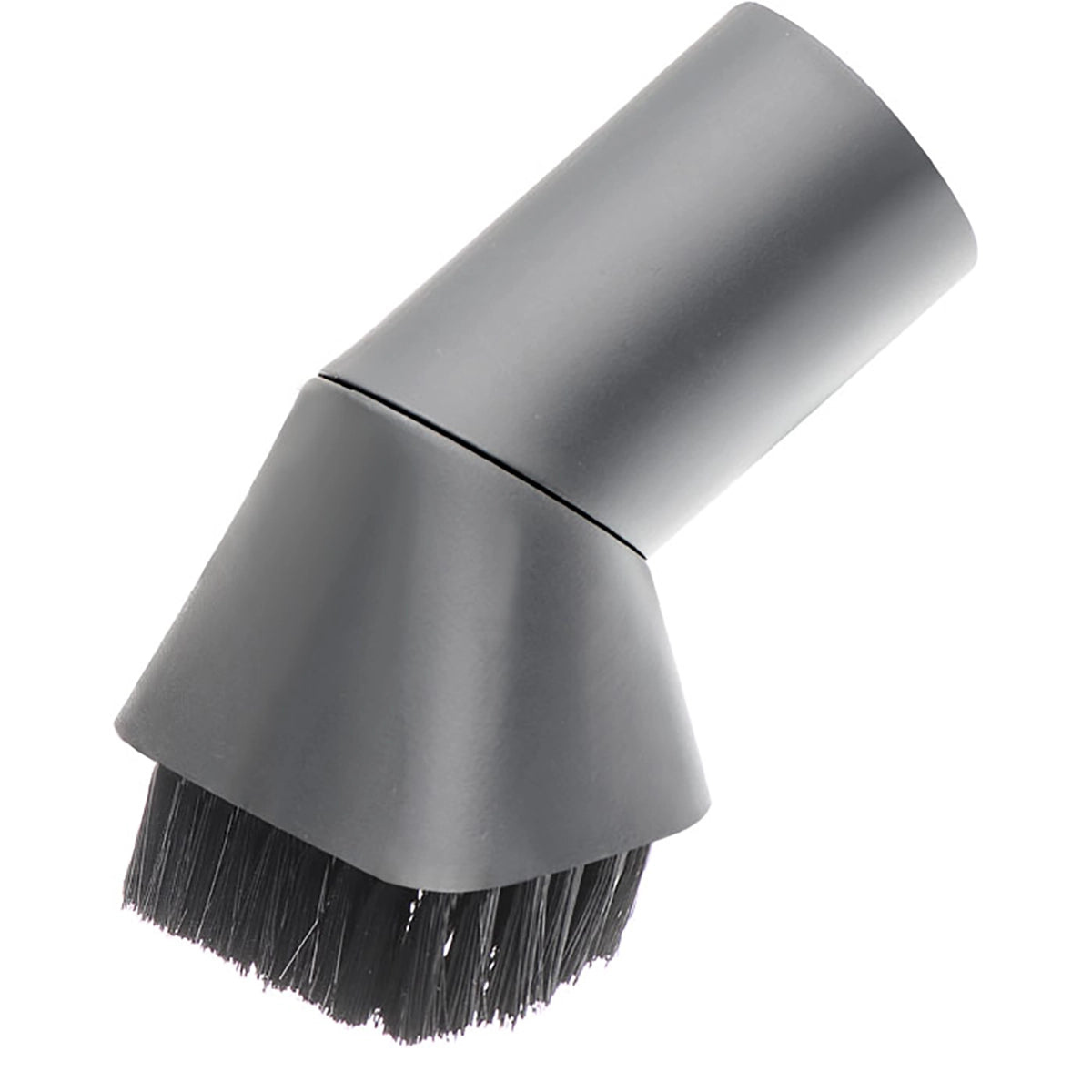 Ein schwarzer Bürstenaufsatz mit abgewinkelten Borsten und zylindrischem Anschluss zur Reinigung von Staub oder Tierhaaren - kompatibel mit dem THOMAS Perfect Air Animal pure Staubsauger (gelb) von THOMAS.