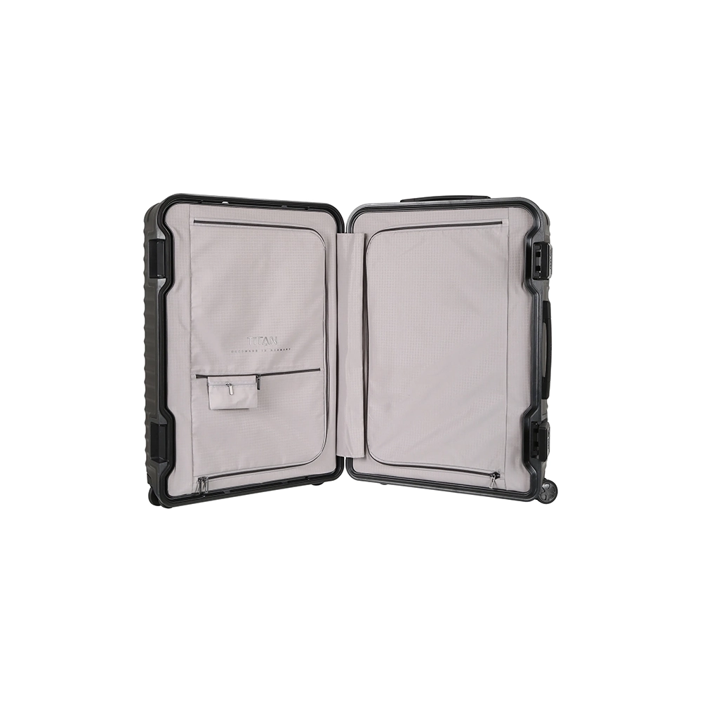 TITAN Litron Frame Hartschalenkoffer 75 cm in Schwarz mit 4 Doppelrollen, 100 Liter Volumen und TSA-Zahlenschloss