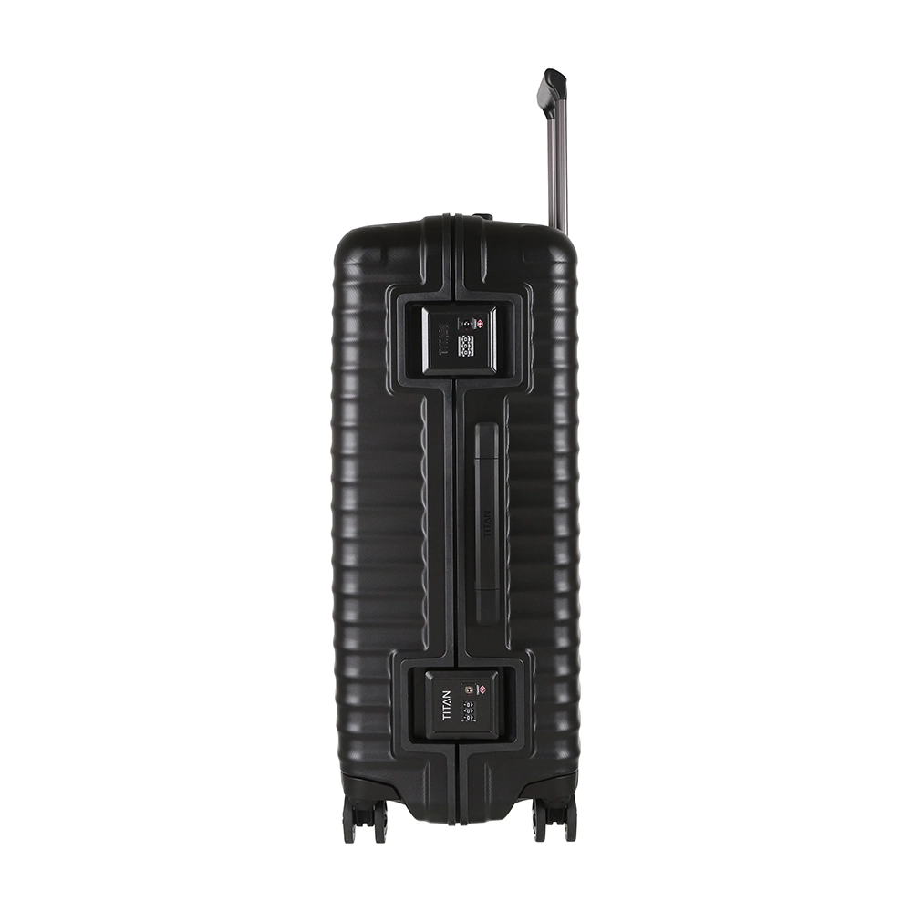 TITAN Litron Frame Hartschalenkoffer 75 cm in Schwarz mit 4 Doppelrollen, 100 Liter Volumen und TSA-Zahlenschloss