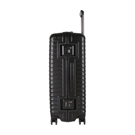 TITAN Litron Frame Hartschalenkoffer 75 cm in Schwarz mit 4 Doppelrollen, 100 Liter Volumen und TSA-Zahlenschloss