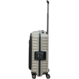 TITAN Litron Frame Trolley S 55 cm in Champagner mit Vortasche, robuster Polycarbonat-Handgepäckkoffer mit TSA-Schloss