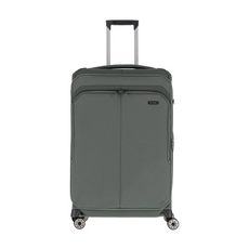 Der Travelite Priima 4-Rollen Trolley L (79 cm, Oliv) von Travelite verfügt über vier Spinner-Räder, einen einziehbaren Griff und eine Reißverschlusstasche an der Vorderseite - für aufrechtes, einfaches Reisen.
