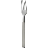 Die Edelstahlgabel von WMF aus Cromargan Edelstahl mit vier Zinken und einem dezent gefütterten Griff besticht durch ihr schlichtes, modernes Design, das das WMF DECO Besteck-Set 30-tlg Edelstahl perfekt ergänzt.